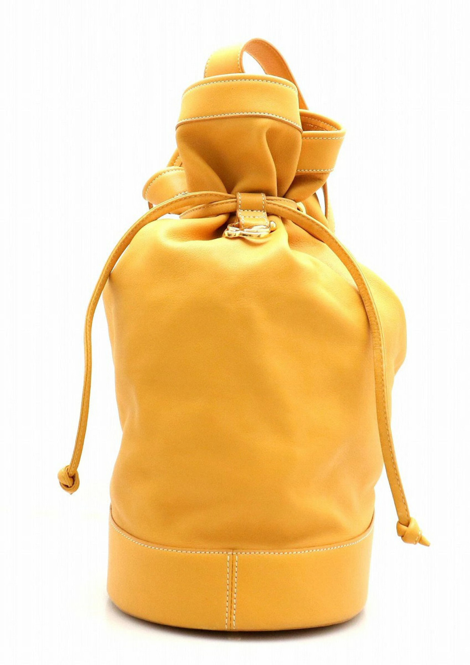 Loewe Crossbody Bag Drawstring Leather Mustard Yellow